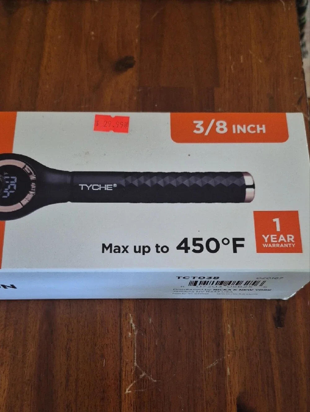 Tyche Ceramic Curling Iron in Orange and White